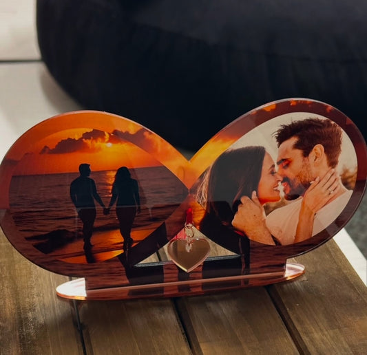 infinito de acrílico para 2 fotos